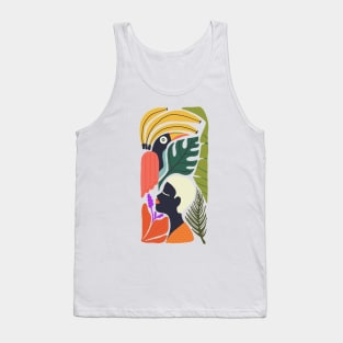 Tropical Abstract Toucan Print 2 Tank Top